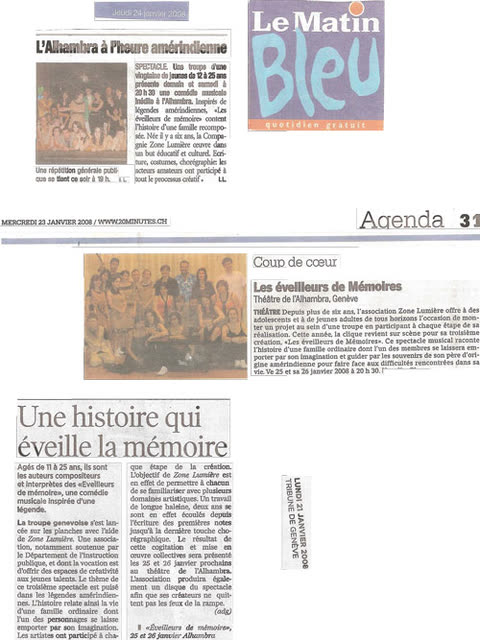 Affiche du spectacle Les Éveilleurs de mémoire